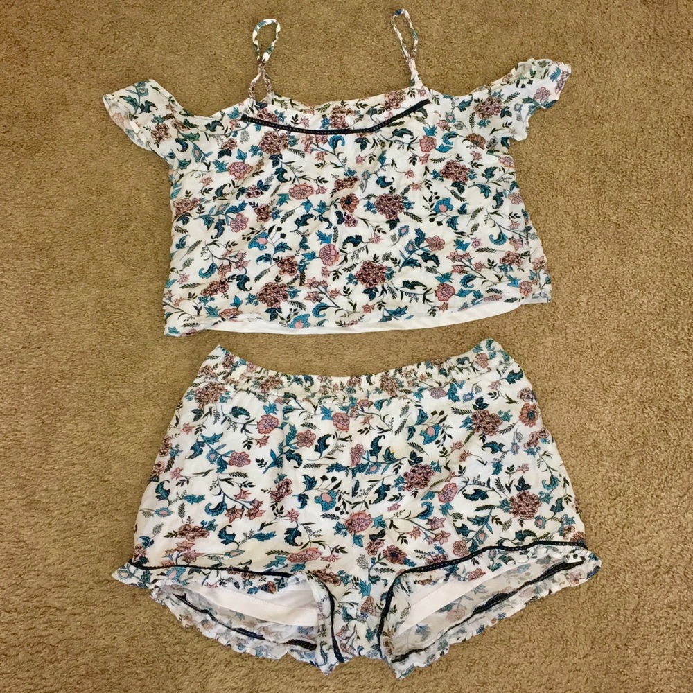 Floral Shorts & Shirt